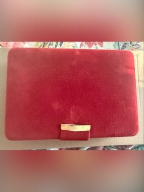 Vintage Red Velvet Travel jewelry box